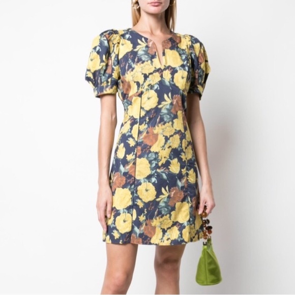 Sea New York Ella Floral Puff Sleeve Mini Dress Size 2 - Picture 1 of 5